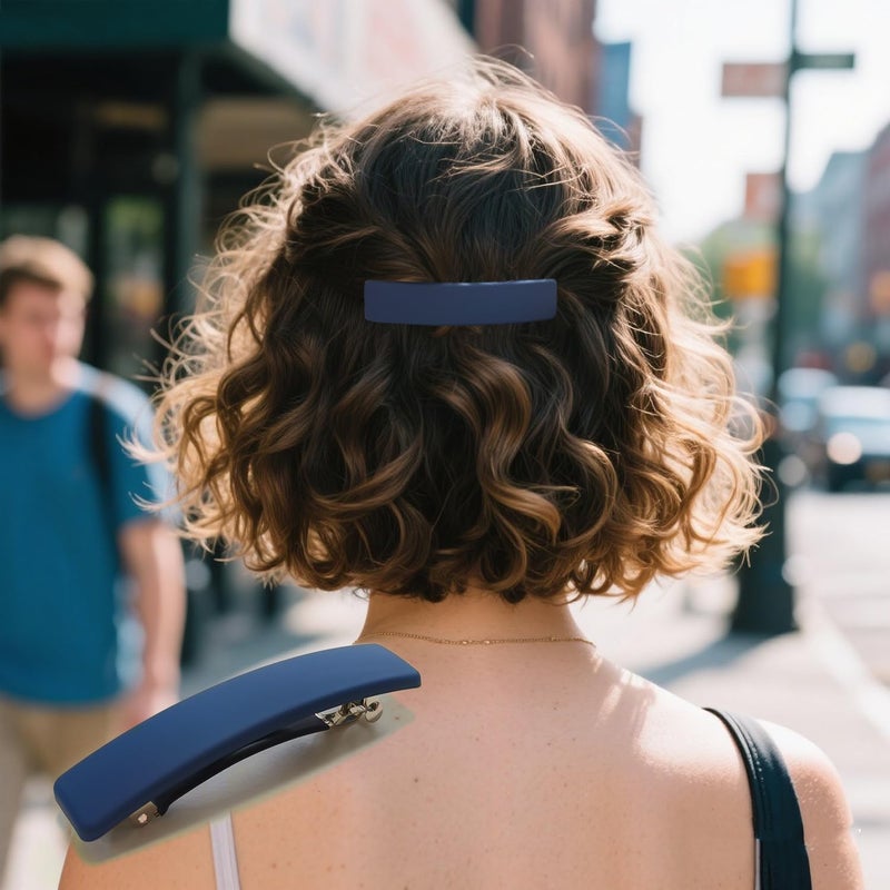 Markuii Hair Barrette for Women No Slip Not Easy to Break Rectangle Matte Medium to Small French Hair Clips for Half Up Short Thin Hair, 3 Pack - Image 4